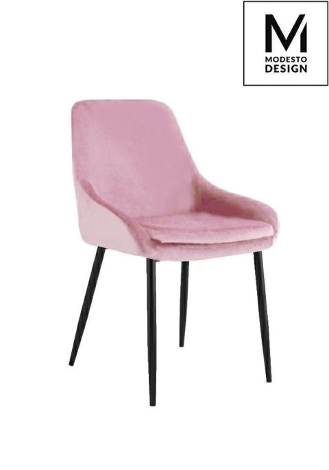 Modesto Design MODESTO krzesło CLOVER pudrowy róż - welur, metal Modesto Design MODESTO krzesło CLOVER pudrowy róż - welur, metal
