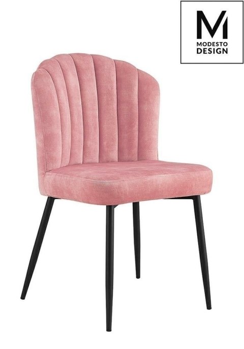 KRZESŁO RANGO Modesto Design MODESTO RÓŻOWE - WELUR NOGI metal CZARNY KRZESŁO RANGO Modesto Design MODESTO RÓŻOWE - WELUR NOGI metal CZARNY