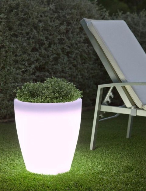 New Garden NEW GARDEN donica VIOLETA 40 SOLAR biała - LED, sterowanie pilotem New Garden NEW GARDEN donica VIOLETA 40 SOLAR biała - LED, sterowanie pilotem