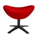 King Home Podnóżek EGG SZEROKI BLACK czerwony.1 - wełna, podstawa czarna King Home Podnóżek EGG SZEROKI BLACK czerwony.1 - wełna, podstawa czarna