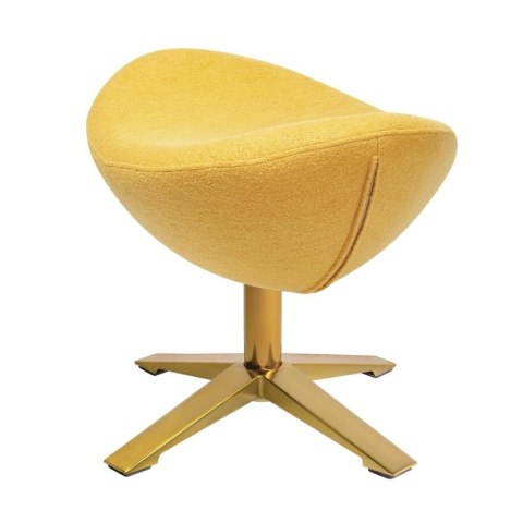 King Home Podnóżek EGG SZEROKI GOLD musztardowy.13 - wełna, podstawa złota King Home Podnóżek EGG SZEROKI GOLD musztardowy.13 - wełna, podstawa złota