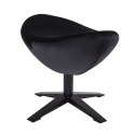 King Home Podnóżek EGG SZEROKI VELVET BLACK czarny.50 - welur, podstawa czarna