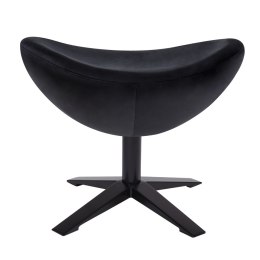 King Home Podnóżek EGG SZEROKI VELVET BLACK czarny.50 - welur, podstawa czarna