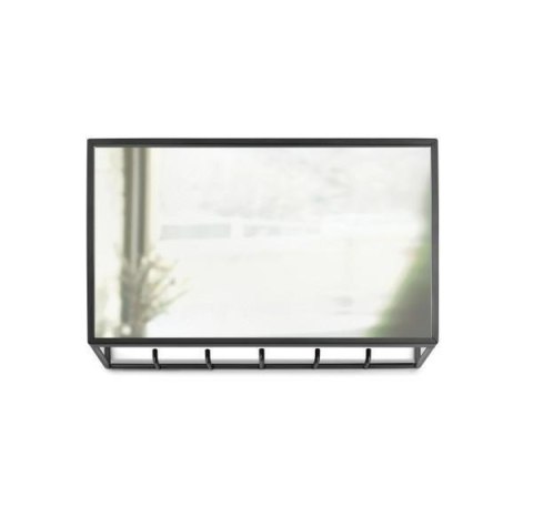 Umbra UMBRA organizer ścienny z lustrem CUBIKO za lustrem półka na drobiazgi pod lustrem haczyki metal malowany proszkowo czarny Umbra UMBRA organizer ścienny z lustrem CUBIKO za lustrem półka na drobiazgi pod lustrem haczyki metal malowany proszkowo czarny
