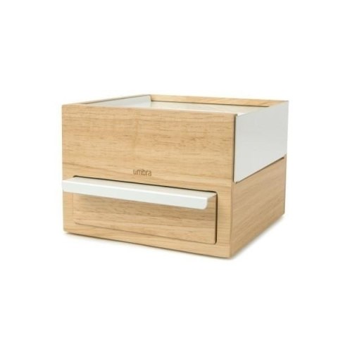 SZKATUŁKA POJEMNIK PUDEŁKO NA BIŻUTERIĘ STOWIT MINI - metal BIAŁY drewno NATURALNY Umbra UMBRA SZKATUŁKA POJEMNIK PUDEŁKO NA BIŻUTERIĘ STOWIT MINI - metal BIAŁY drewno NATURALNY Umbra UMBRA