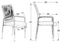 Krzesło konferencyjne CN-7501/CH CZARNE - stacjonarne do biura z podłokietnikami
