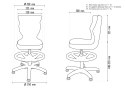 Entelo Petit Czarny ST28 rozmiar 3 WK+P - DOBRE KRZESŁO dla kręgosłupa, ortopedyczne - fotel obrotowy do biurka