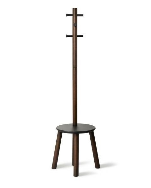 Umbra UMBRA wieszak ze stołkiem PILLAR - czarny orzech Umbra UMBRA wieszak ze stołkiem PILLAR - czarny orzech