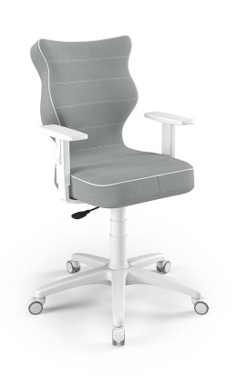 Entelo Duo Biały/Szary JS03 rozmiar 5 - DOBRE KRZESŁO dla kręgosłupa, ortopedyczne - fotel obrotowy do biurka