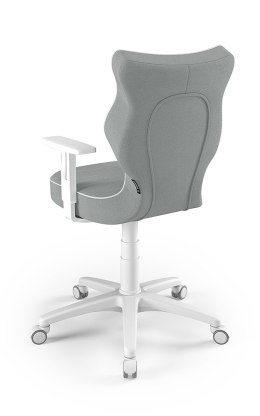 Entelo Duo Biały/Szary JS03 rozmiar 5 - DOBRE KRZESŁO dla kręgosłupa, ortopedyczne - fotel obrotowy do biurka