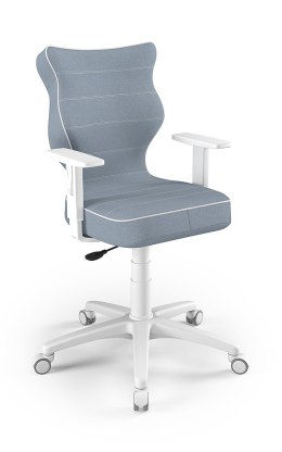 Entelo Duo Biały/Niebieski JS06 rozmiar 5 - DOBRE KRZESŁO dla kręgosłupa, ortopedyczne - fotel obrotowy do biurka