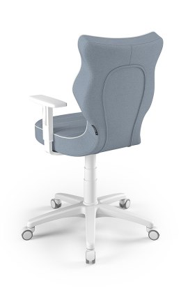 Entelo Duo Biały/Niebieski JS06 rozmiar 5 - DOBRE KRZESŁO dla kręgosłupa, ortopedyczne - fotel obrotowy do biurka