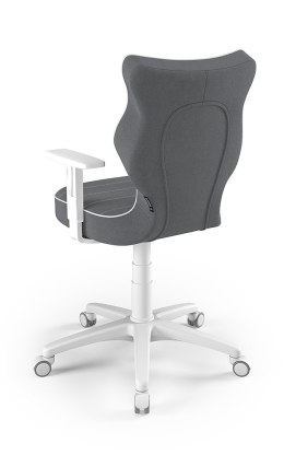 Entelo Duo Biały/Ciemno szary JS33 rozmiar 5 - DOBRE KRZESŁO dla kręgosłupa, ortopedyczne - fotel obrotowy do biurka