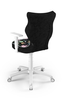 Entelo Duo Biały/Czarny Dinozaury/ ST30 rozmiar 5 - DOBRE KRZESŁO dla kręgosłupa, ortopedyczne - fotel obrotowy do biurka