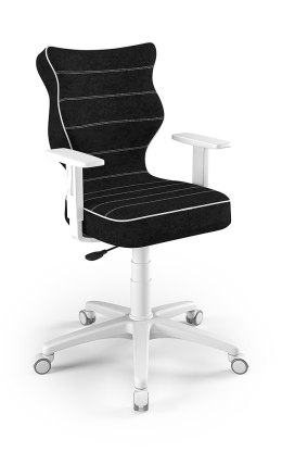 Entelo Duo Biały/Czarny VS01 rozmiar 6 - DOBRE KRZESŁO dla kręgosłupa, ortopedyczne - fotel obrotowy do biurka