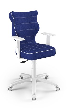 Entelo Duo Biały/Niebieski VS06 rozmiar 5 - DOBRE KRZESŁO dla kręgosłupa, ortopedyczne - fotel obrotowy do biurka