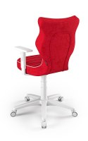 Entelo Duo Biały/Czerwony VS09 rozmiar 5 - DOBRE KRZESŁO dla kręgosłupa, ortopedyczne - fotel obrotowy do biurka