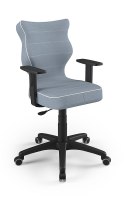 Entelo Duo Niebieski/Czarny JS06 rozmiar 5 - DOBRE KRZESŁO dla kręgosłupa, ortopedyczne - fotel obrotowy do biurka