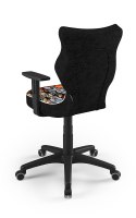 Entelo Duo Czarny Zwierzaki ST28 rozmiar 5 - DOBRE KRZESŁO dla kręgosłupa, ortopedyczne - fotel obrotowy do biurka