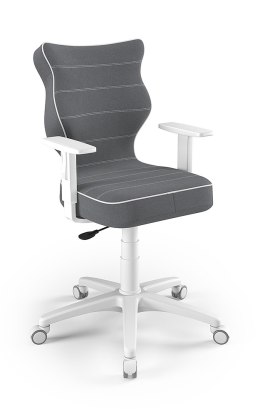 Entelo Duo Biały/Ciemno Szary JS33 rozmiar 6 - DOBRE KRZESŁO dla kręgosłupa, ortopedyczne - fotel obrotowy do biurka