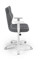 Entelo Duo Biały/Ciemno Szary JS33 rozmiar 6 - DOBRE KRZESŁO dla kręgosłupa, ortopedyczne - fotel obrotowy do biurka