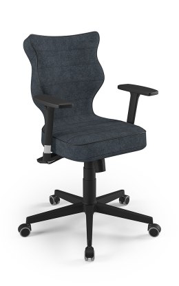 Entelo Nero Grafitowy/Czarny AT04 rozmiar 6 - DOBRE KRZESŁO dla kręgosłupa, ortopedyczne - fotel obrotowy do biurka