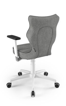 Entelo Perto Szary/Biały AT03 rozmiar 6 - DOBRE KRZESŁO dla kręgosłupa, ortopedyczne - fotel obrotowy do biurka