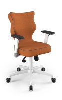 Entelo Perto Biały/Pomarańczowy FC34 rozmiar 6 - DOBRE KRZESŁO dla kręgosłupa, ortopedyczne - fotel obrotowy do biurka