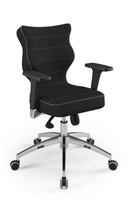 Entelo Perto Poler FC01 Czarny rozmiar 6 - DOBRE KRZESŁO dla kręgosłupa, ortopedyczne - fotel obrotowy do biurka