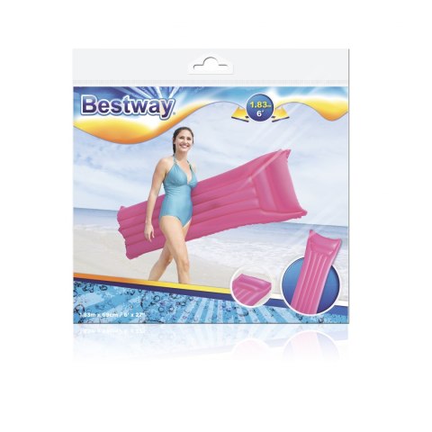 Bestway Bestway 44007 MATERAC PLAŻOWY MATOWY 183cm x 69cm RÓŻOWY DWUKOMOROWA PODUSZKA Bestway Bestway 44007 MATERAC PLAŻOWY MATOWY 183cm x 69cm RÓŻOWY DWUKOMOROWA PODUSZKA