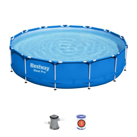 Bestway Bestway 5612E BASEN STELAŻOWY STEEL PRO Z POMPĄ FILTRACYJNĄ 3.66m x 0.76m Bestway Bestway 5612E BASEN STELAŻOWY STEEL PRO Z POMPĄ FILTRACYJNĄ 3.66m x 0.76m