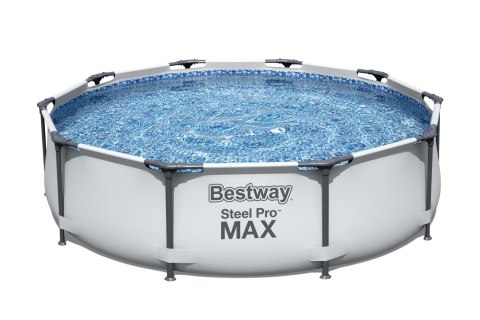 Bestway 56408 BASEN STELAŻOWY STEEL PRO MAX Z POMPĄ FILTRACYJNĄ SZARY OKRĄGŁY 3.05m x 0.76m stelaż stalowy odporny na korozję Bestway 56408 BASEN STELAŻOWY STEEL PRO MAX Z POMPĄ FILTRACYJNĄ SZARY OKRĄGŁY 3.05m x 0.76m stelaż stalowy odporny na korozję