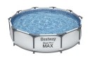 Bestway 56408 BASEN STELAŻOWY STEEL PRO MAX Z POMPĄ FILTRACYJNĄ SZARY OKRĄGŁY 3.05m x 0.76m stelaż stalowy odporny na korozję Bestway 56408 BASEN STELAŻOWY STEEL PRO MAX Z POMPĄ FILTRACYJNĄ SZARY OKRĄGŁY 3.05m x 0.76m stelaż stalowy odporny na korozję