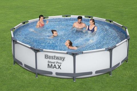 Bestway 56416 BASEN STELAŻOWY OKRĄGŁY STEEL PRO MAX Z POMPĄ FILTRACYJNĄ 3.66m x 0.76m stalowy stelaż odporny na korozję Bestway 56416 BASEN STELAŻOWY OKRĄGŁY STEEL PRO MAX Z POMPĄ FILTRACYJNĄ 3.66m x 0.76m stalowy stelaż odporny na korozję