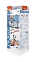 Bestway 56416 BASEN STELAŻOWY OKRĄGŁY STEEL PRO MAX Z POMPĄ FILTRACYJNĄ 3.66m x 0.76m stalowy stelaż odporny na korozję