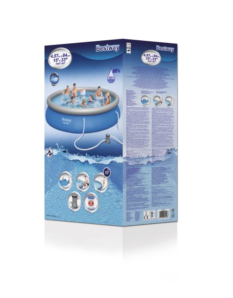 Bestway Bestway 57313 BASEN ROZPOROWY FAST SET Z POMPĄ FILTRACYJNĄ 4.57m x 0.84m Bestway Bestway 57313 BASEN ROZPOROWY FAST SET Z POMPĄ FILTRACYJNĄ 4.57m x 0.84m
