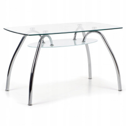 Halmar CORWIN BIS stół bezbarwny szkło + metal
