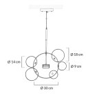 King Home Lampa wisząca CAPRI 6 czarna - 60 LED, aluminium, szkło King Home Lampa wisząca CAPRI 6 czarna - 60 LED, aluminium, szkło