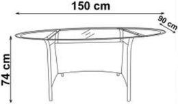 Halmar stół ogrodowy MASTER kolor: szkło - czarny, ratan - c.brąz 4