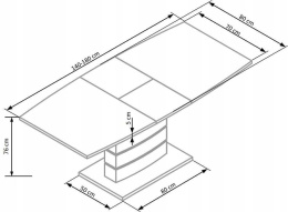 Halmar stół rozkładany NORD biało-czarny140-180x80
