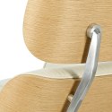 D2.DESIGN Fotel Vip biały/natural oak/srebrna baza