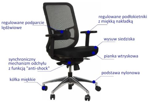 Fotel obrotowy GN-310/ALU SZARY - krzesło biurowe do biurka - TILT Fotel obrotowy GN-310/ALU SZARY - krzesło biurowe do biurka - TILT