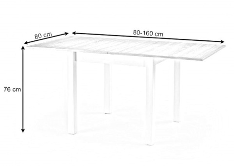 STÓŁ ROZKŁADANY 80-160x80 KWADRATOWY GRACJAN kolor BIAŁY Halmar PŁYTA LAMINOWANA OBRZEŻA ABS DO KUCHNI JADALNI SALONU STÓŁ ROZKŁADANY 80-160x80 KWADRATOWY GRACJAN kolor BIAŁY Halmar PŁYTA LAMINOWANA OBRZEŻA ABS DO KUCHNI JADALNI SALONU