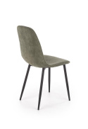 Halmar K387 krzesło Zielone tkanina sztruks/stelaż metal Czarny