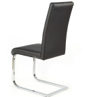 Halmar K85 krzesło na płozach Czarne/Chrom ekoskóra, stal chromowana