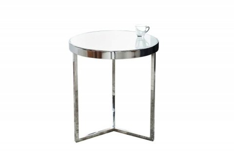 Invicta Interior INVICTA stolik ART DECO 50 cm srebrny - szkło, metal Invicta Interior INVICTA stolik ART DECO 50 cm srebrny - szkło, metal