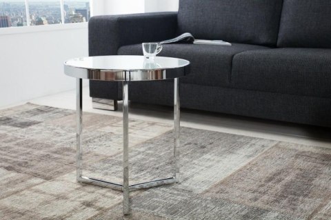 Invicta Interior INVICTA stolik ART DECO 50 cm srebrny - szkło, metal Invicta Interior INVICTA stolik ART DECO 50 cm srebrny - szkło, metal