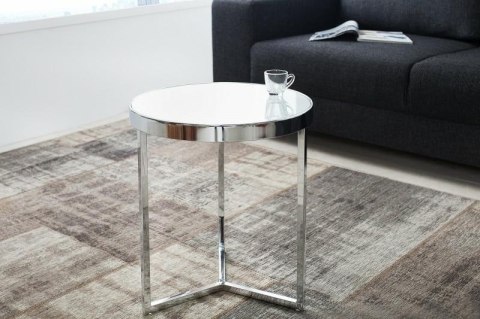Invicta Interior INVICTA stolik ART DECO 50 cm srebrny - szkło, metal Invicta Interior INVICTA stolik ART DECO 50 cm srebrny - szkło, metal