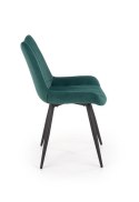 Halmar K388 krzesło Ciemno Zielone tkanina velvet/stelaż Czarny stal malowana