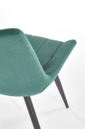 Halmar K388 krzesło Ciemno Zielone tkanina velvet/stelaż Czarny stal malowana